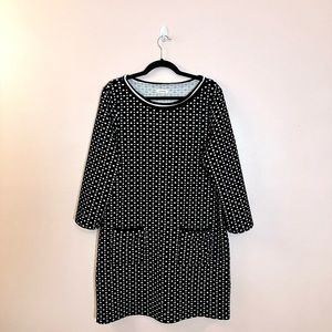 Max Studio shift dress ▪️ Black & White knit stretch pockets midi size XL